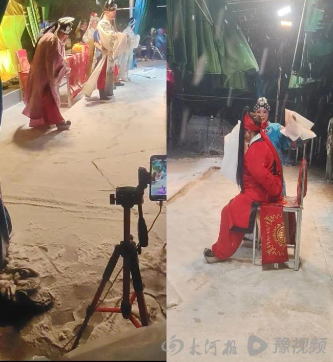 豫剧演员遇降雪仍坚持演完，『直播间』涌进3万余名网友捧场