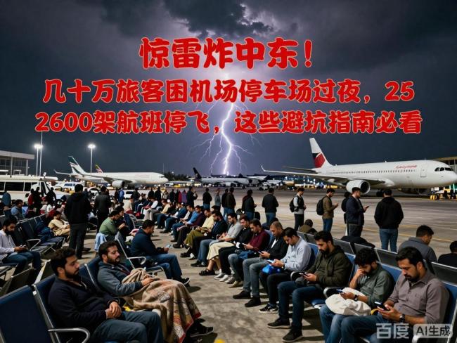 超2600个航班被取消 中东冲突致旅客滞留停车场过夜