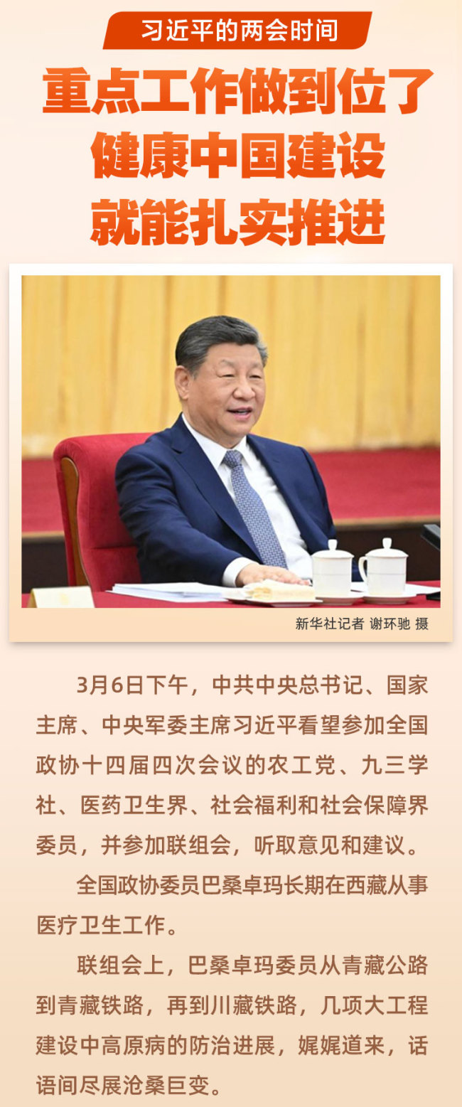 习近平的两会时间丨“重点工作做到位了，健康中国建设就能扎实推进”