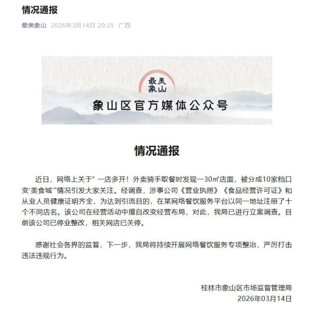 桂林通报一店面开出10家档口