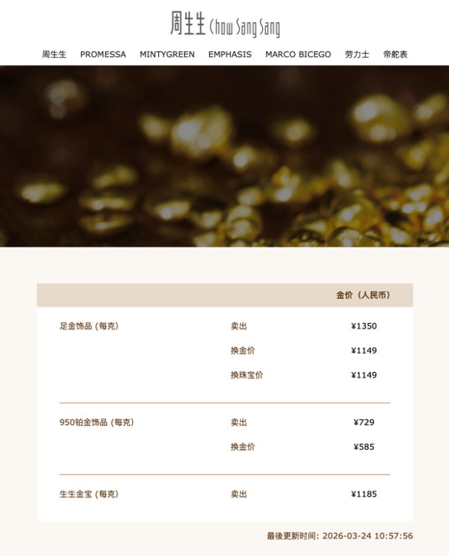 周大福暂缓涨价 金价震荡影响计划