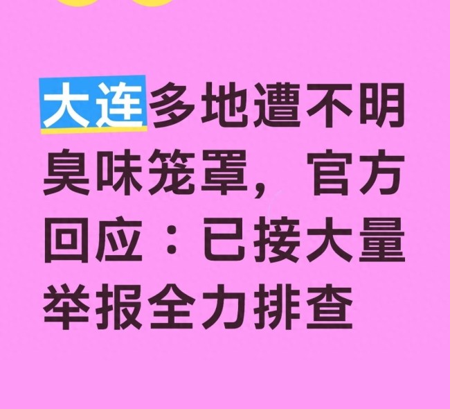 大连多地出现不明臭味 当地回应:正在全市范围内展开排查,具体原因尚待进一步核实