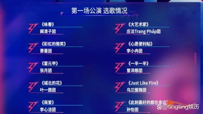 《乘风2026》一公舞台歌单 翻牌选曲激战连连