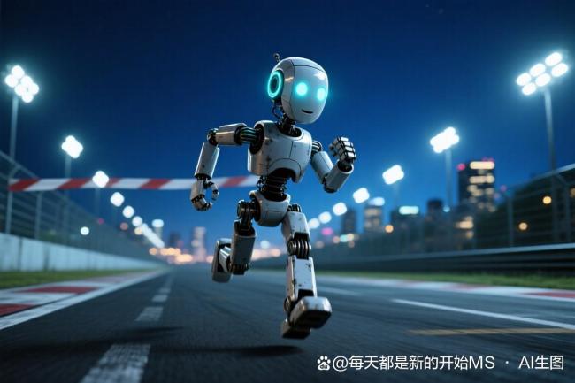 机器人冲线后坐车休息脚搭车架上 傲娇姿态引围观