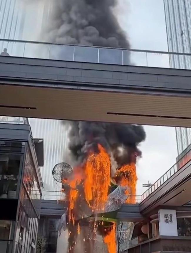 商场回应装饰物发生火情 火已扑灭原因待查