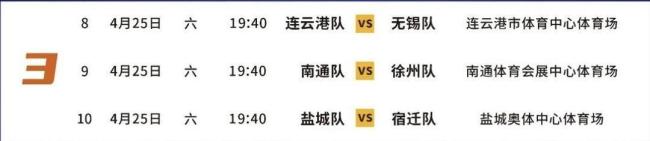 “苏超”第三周前瞻