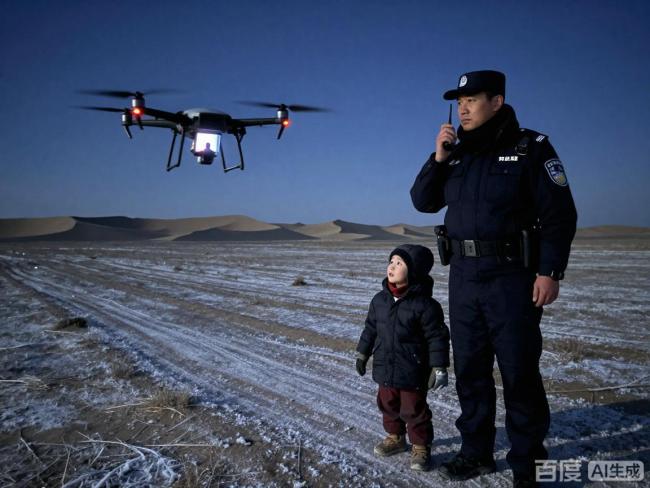 民警使用无人机热成像找小孩 五分半极速救援