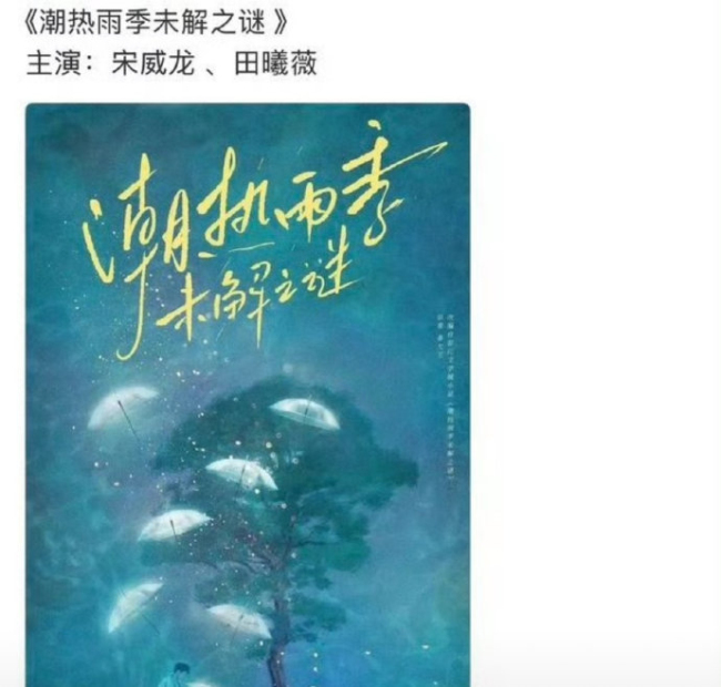 宋威龙田曦薇 潮热雨季未解之谜 阵容引发热议