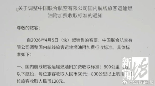 有人囤了一整年的机票 多家国内外航司上调5月燃油费