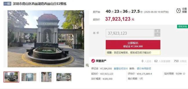 竞拍者悔拍别墅亏758万 保证金打水漂