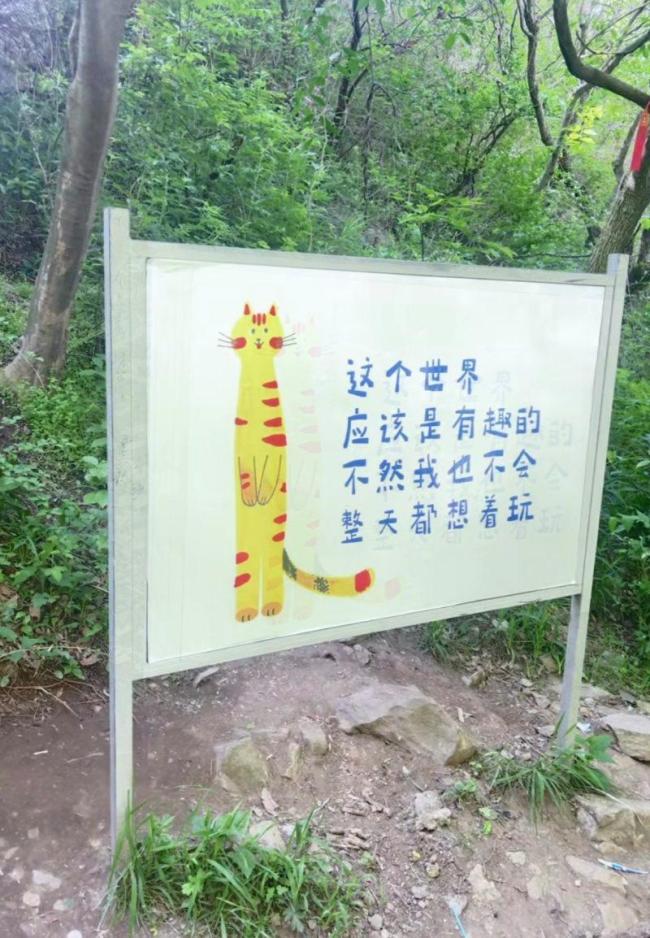 景区“爬不动了吧”标语牌换回来了 游客呼声获响应