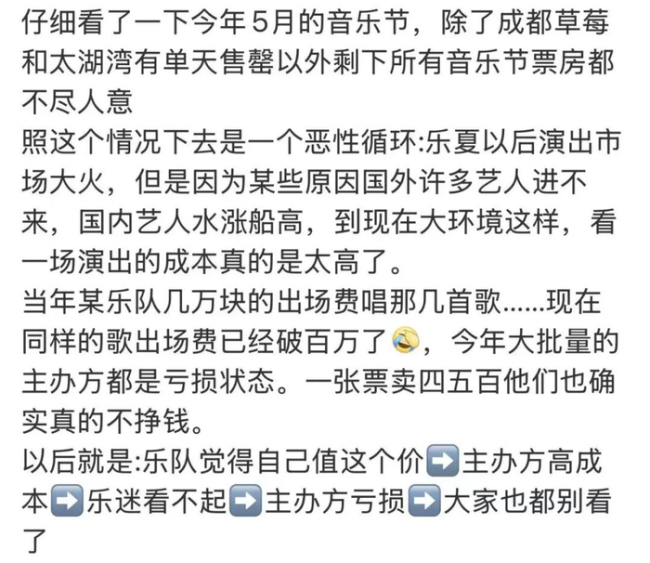 艺人赚翻，主办赔惨，乐迷不买账：谁能撑过这轮音乐节大清洗？市场回归理性