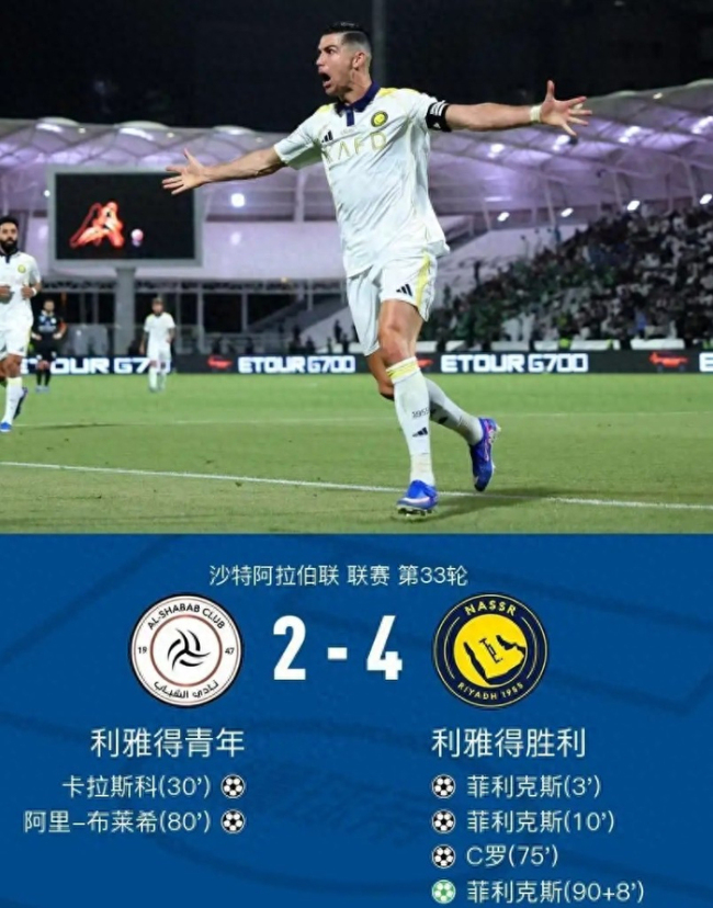 C罗率队5分领跑 下轮击败新月夺冠
