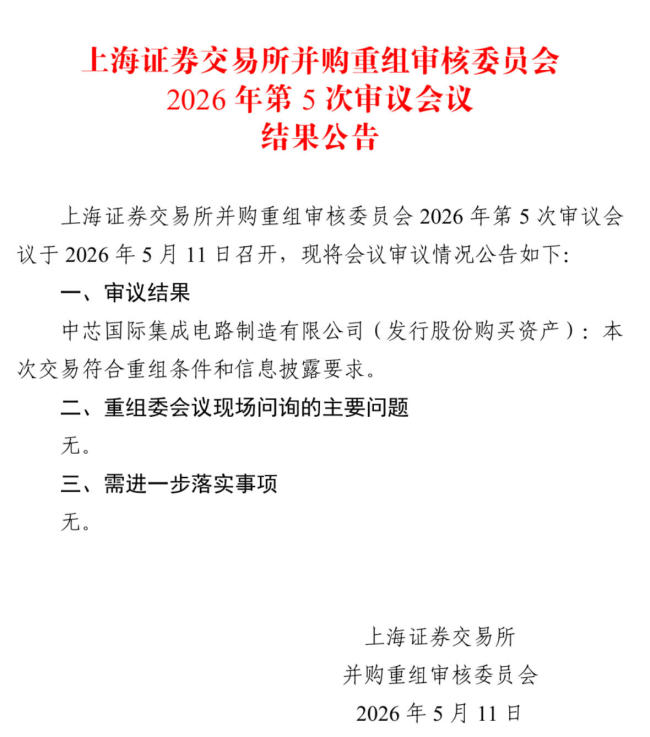 406亿元！中芯国际并购重组案审议通过 科创板最大并购交易