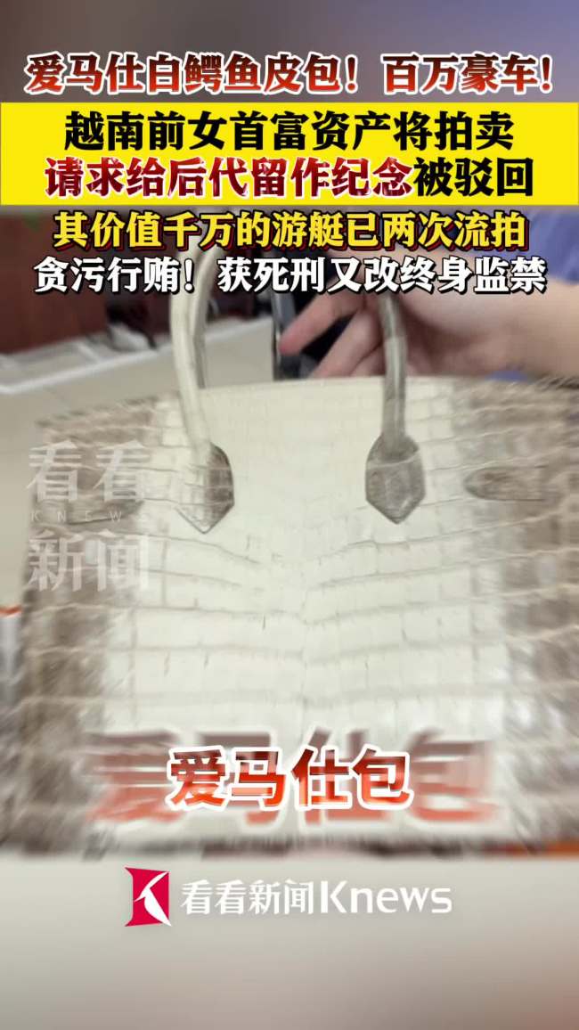 越南前女首富张美兰请求将爱马仕包留后代作纪念 资产即将被拍卖