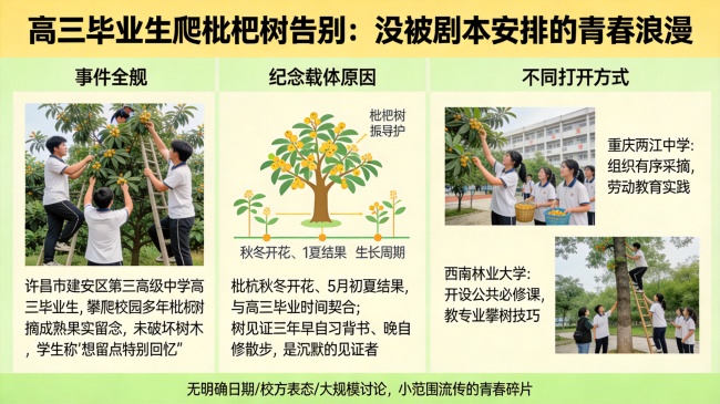 高三生爬枇杷树告别校园：藏着怎样的青春浪漫