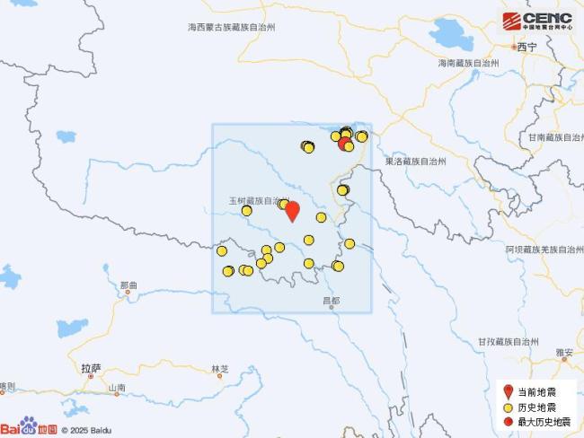 青海玉樹州玉樹市發(fā)生3.6級地震 震源深度10公里