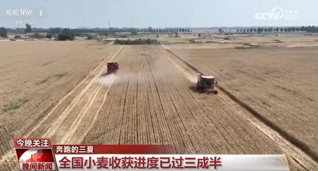 当前中国夏粮收获进度超三成