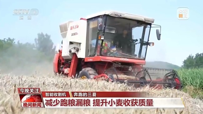 全國小麥收獲進度已過三成半 各地智慧農機顯身手