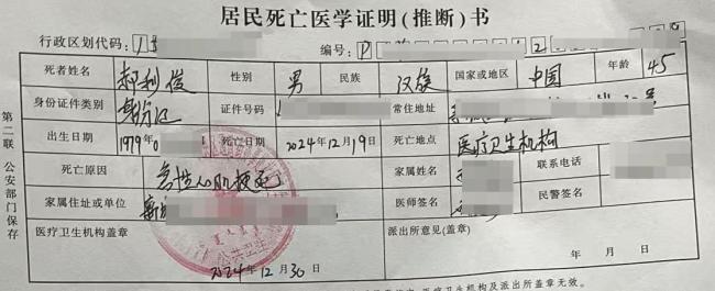 男子胸痛就诊离世 医院：有理去起诉家属质疑医疗过失