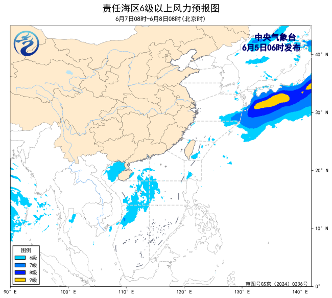 我國東部海域?qū)⒂?-7級風(fēng) 未來三天持續(xù)偏南風(fēng)