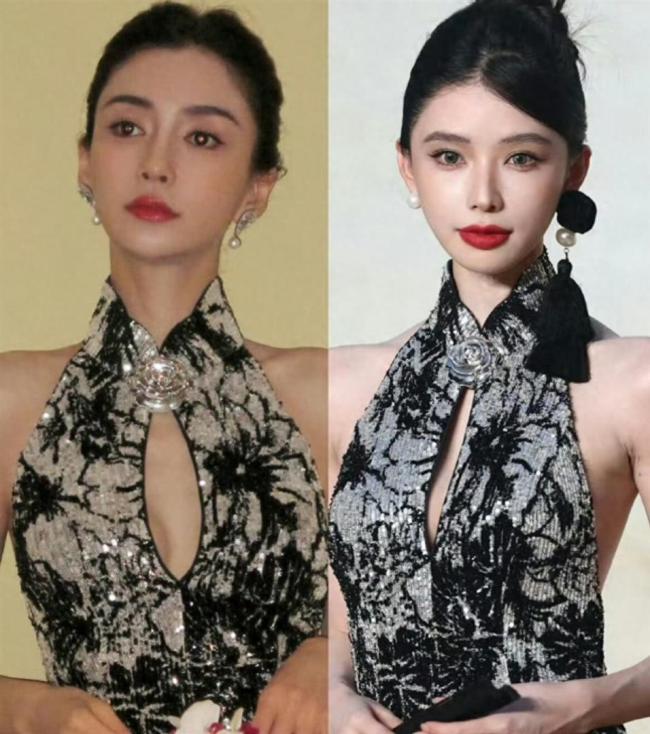 方圆撞脸angelababy 红毯造型再引争议