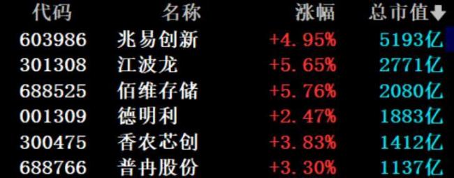 A股存储龙头大涨 业绩超预期带动板块