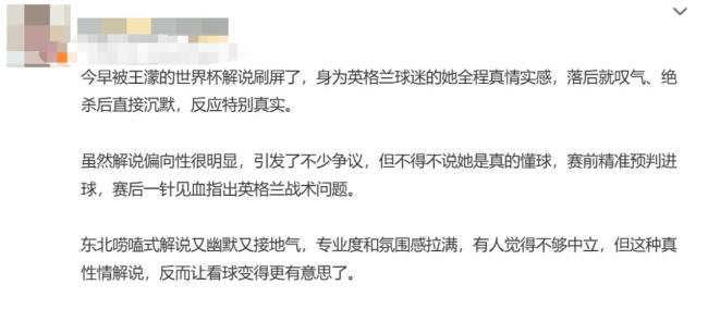 解说英阿大战被指不专业 王濛回应