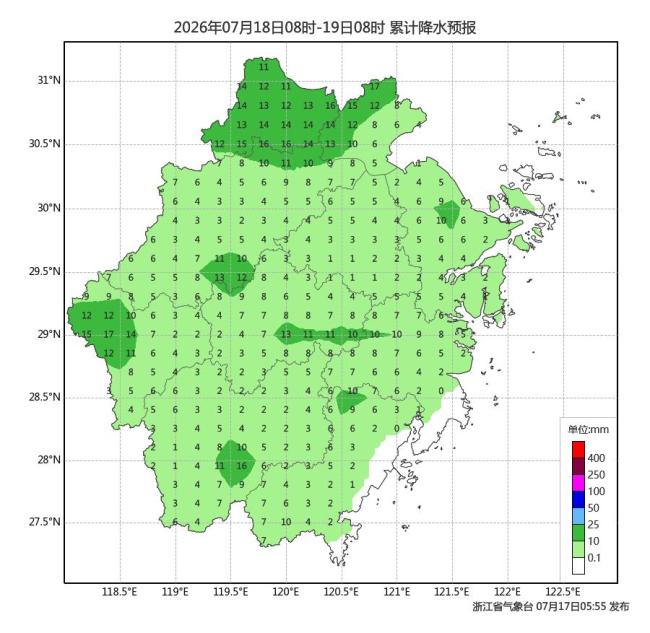 浙江未来7天多阵雨雷雨天气 高温与雷雨并存