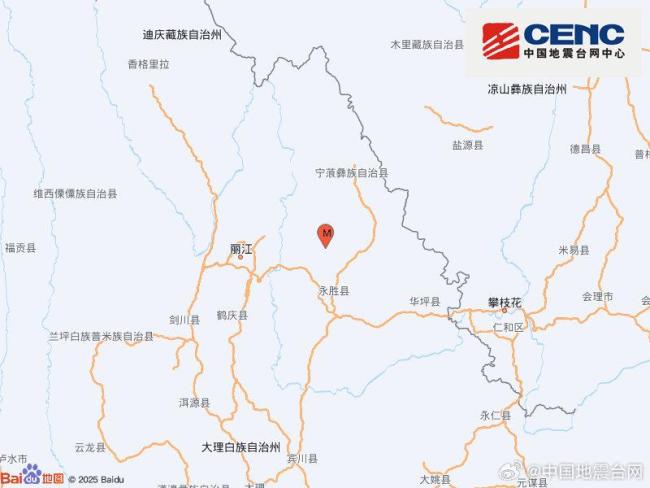 云南宁蒗县发生3.1级地震