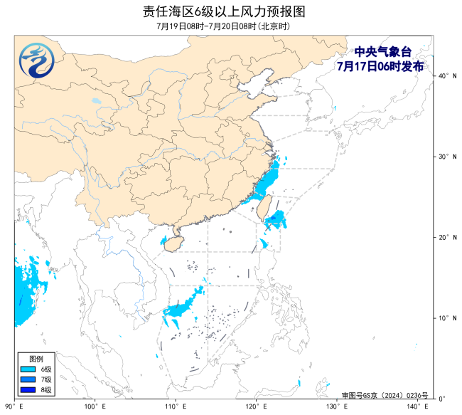 我国东部海域将有5-6级风 多海域持续受风影响