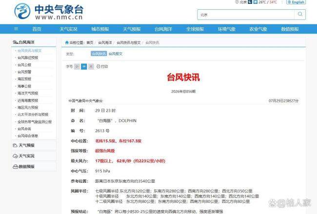 台风白海豚路径仍存变数 强度急速增强引发关注