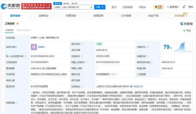 泸溪河设立新公司