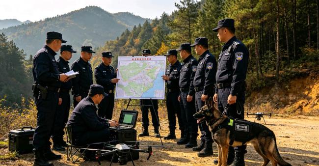 公安空地联动搜救走失男孩 无人机与警犬协同立功