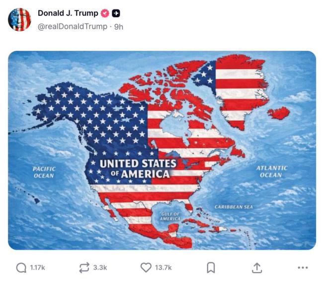 特朗普把整个北美洲全P成了美国的 引发贸易谈判热议