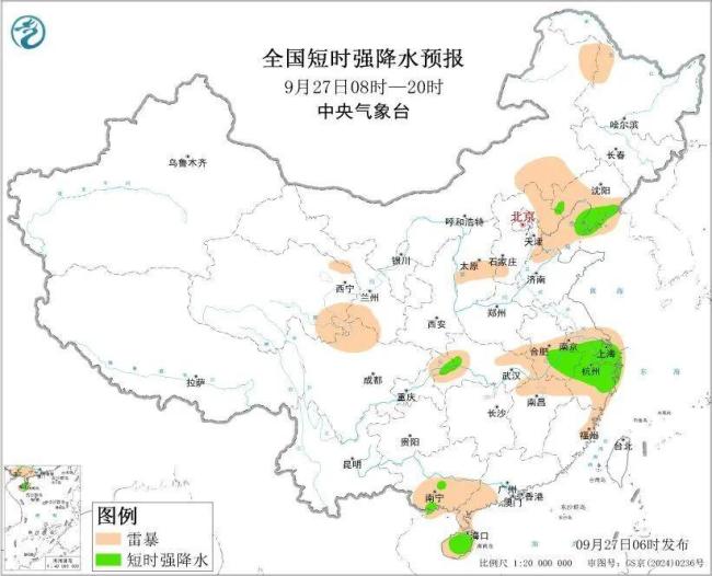 河北江西等地有雷暴大风或冰雹