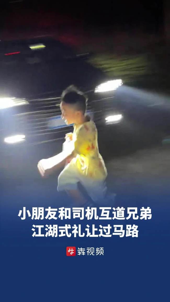 萌娃过马路对司机喊你先过好暖心