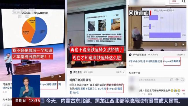 网传HPV来源统计图无数据来源 专家称高铁座椅并不适合HPV病毒存活 无需过度恐慌