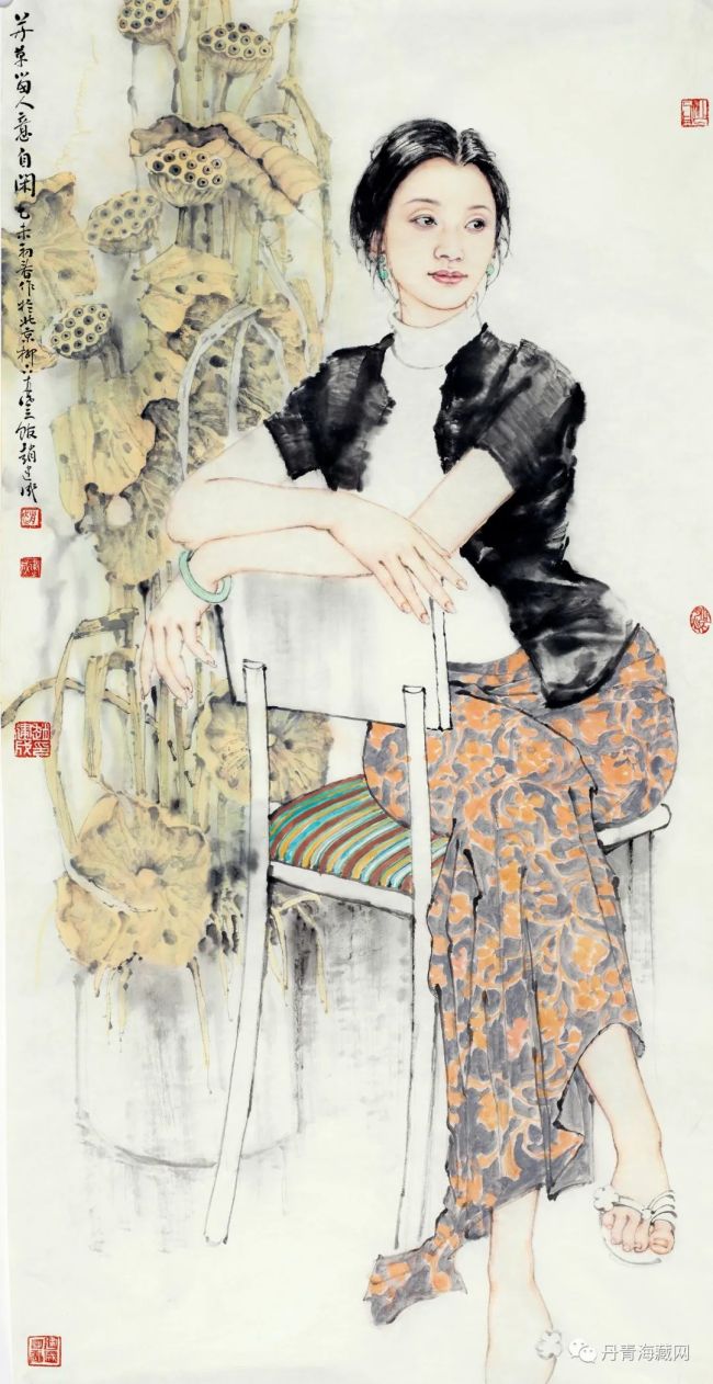 祥和的力量青春的向往著名画家赵建成笔下的母亲与少女