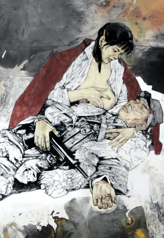 著名画家岳海波李兆虬联袂创作沂蒙红嫂致敬红色年代的巾帼英雄