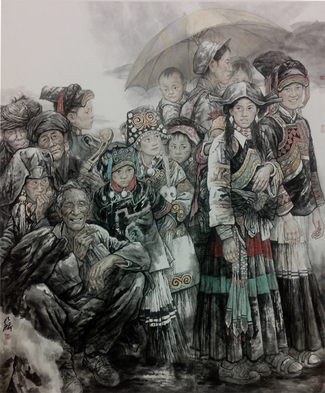 凉山谣（谭乃麟　240CMX200CM-2014-纸本-第十二届全国美展入选作品）.jpg