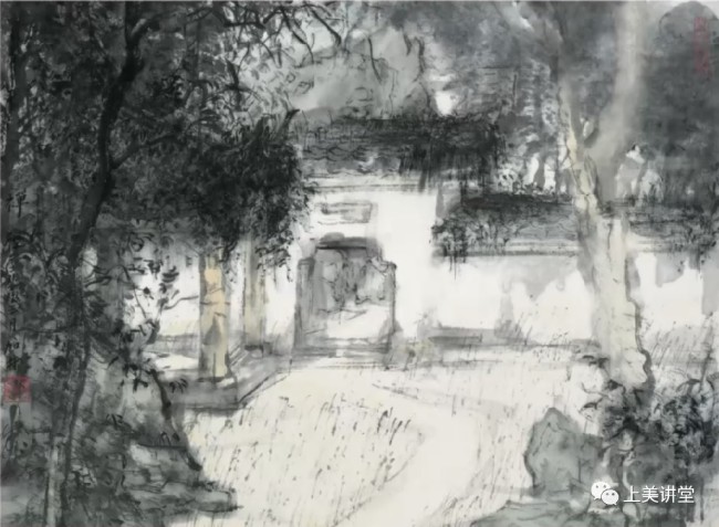 著名画家何加林讲授：山水画写生中的若即若离_山东站_中华网