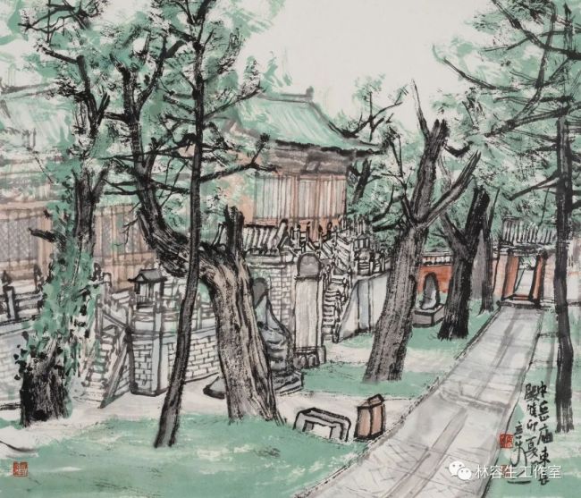 林容生中岳嵩山写生记我们和那巨大的山石在远处相望