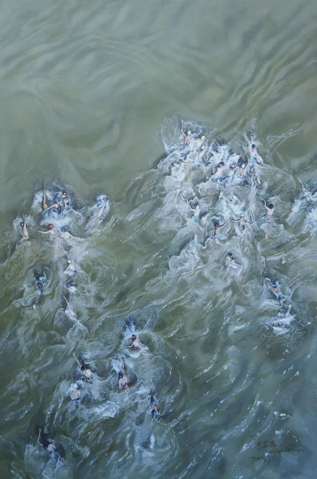 160cm 2017黄海蓉 | 暗涌布面油画 160cm×230cm 2017黄海蓉 | 沉浮
