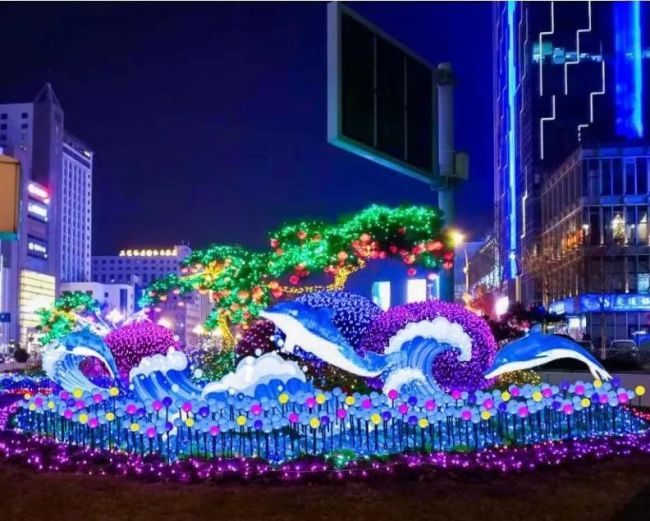 3D水幕梦幻表演、人造月亮装置……威海冬季灯展竟然这么美