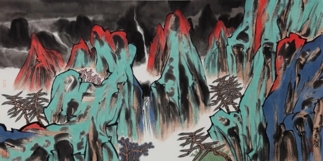 岳增光的“水墨青绿”丨艺术家的风格是自身修养日积月累自然形成的