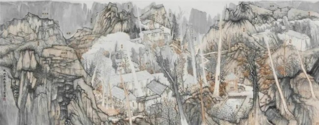 太行山秋色 中国画 144cm×366cm 2016年写生的方法写生主要有铅笔