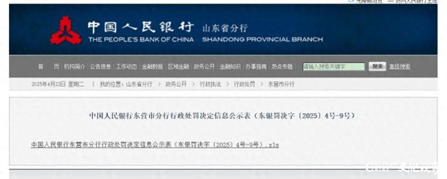 中国工商银行东营分行因4项违规被警告并罚款578000元