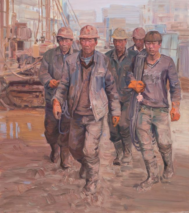 水粉《走过泥泞》150x140cm 2019年.jpg