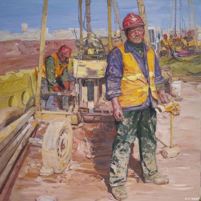 宋海永 《斜阳》 油画180x180cm2015年.jpg